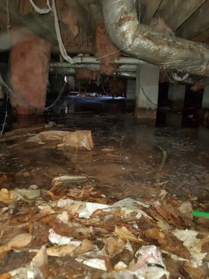 Crawl space flood assessment for Commercial Water Damage Restoration in Mead Valley